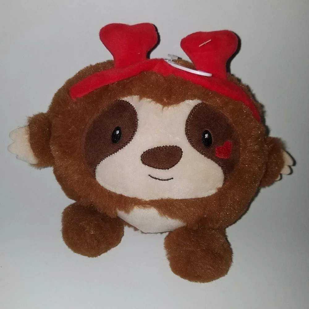 American Greetings Sloth Plush Valentine's Day Stuffed Animal Gift Red Heart